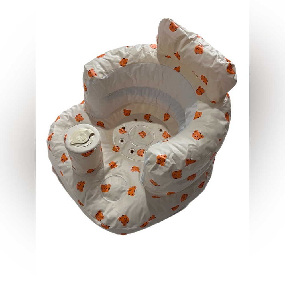 Inflatable Baby Seat with Orange Tiger Print 🐯
